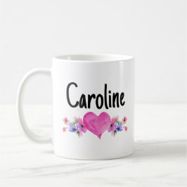 Floral Heart Galentine’s Valentijn gepersonaliseer Koffiemok