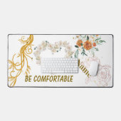 Floral Heart Gepersonaliseerde Desk Mat – "Wees co (Keyboard & Muis)