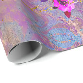 Floral Heart Gold  handschrift Cadeaupapier (Rol Hoek)