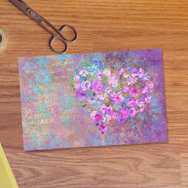 Floral Heart Gold handschrift ontkoppeling Tissuepapier