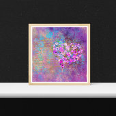 Floral Heart Gold  handschrift Poster