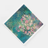 Floral Heart Gold Romantic Handwriting Decoupage Servet (Hoek)