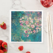 Floral Heart Gold Romantic Handwriting Decoupage Servet (Insitu)