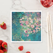 Floral Heart Gold Romantic Handwriting Decoupage Servet (Insitu)