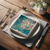 Floral Heart Gold Romantic Handwriting Decoupage Servet