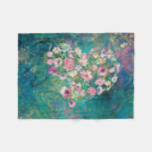 Floral Heart Gold Romantic Handwriting Fleece Deken (Voorkant (Horizontaal))