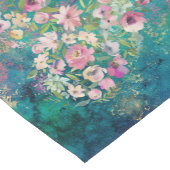 Floral Heart Gold Romantic Handwriting Korte Tafelloper (Hoek)