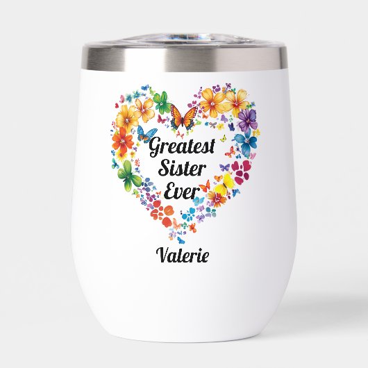 Floral Heart “Greatest Sister Ever” with Poem (Voorkant)