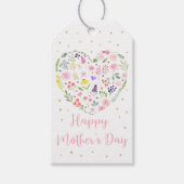 Floral Heart Happy Moederdag Cadeaulabel (Voorkant)