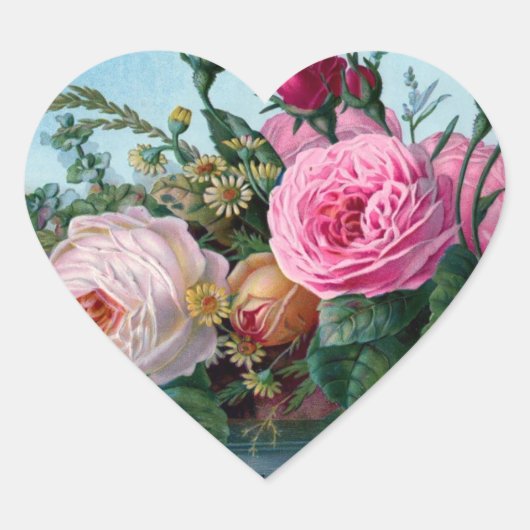 Floral Heart Hart Sticker (Voorkant)