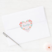 Floral Heart Hartelijk dank Hart Sticker (Envelop)