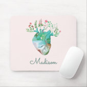 Floral Heart Health  Anatomie Gepersonaliseerd Muismat (Met muis)