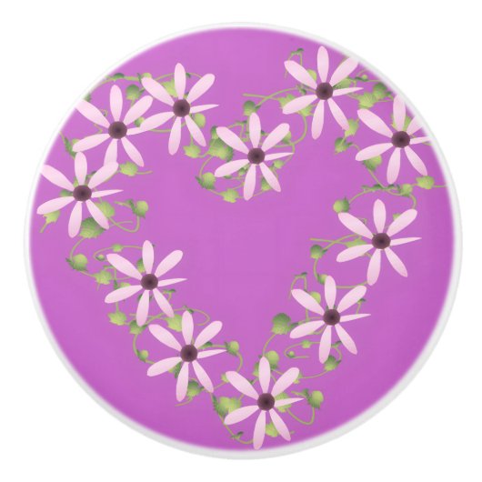 Floral Heart Keramische Knop (Voorkant)