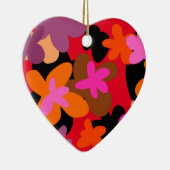 Floral Heart kerstversiering Keramisch Ornament (Rechts)