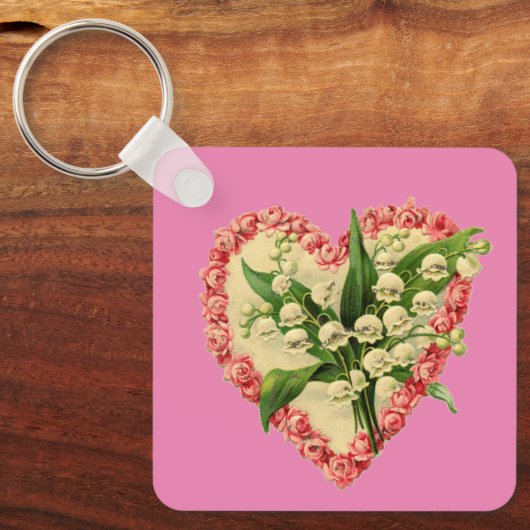  Floral Heart Keychain (Voorkant)