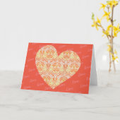  Floral Heart Love Baroque Art Note Kaart (Gele Bloem)