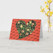  Floral Heart Love Peach Art Kaart (Gele Bloem)