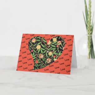 Floral Heart Love Peach Art Kaart