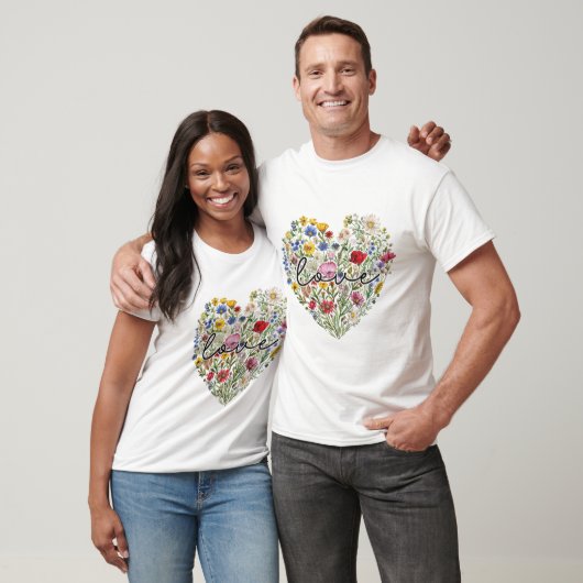Floral Heart Love T-shirt (Unisex)
