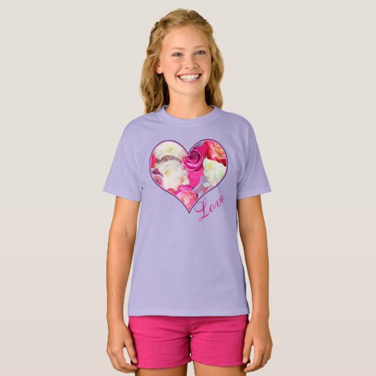 Floral Heart Love T-shirt (Voorkant volledig)