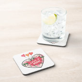 floral Heart "Love U. Mom" coaster Bier Onderzetter (Rechterzijde)