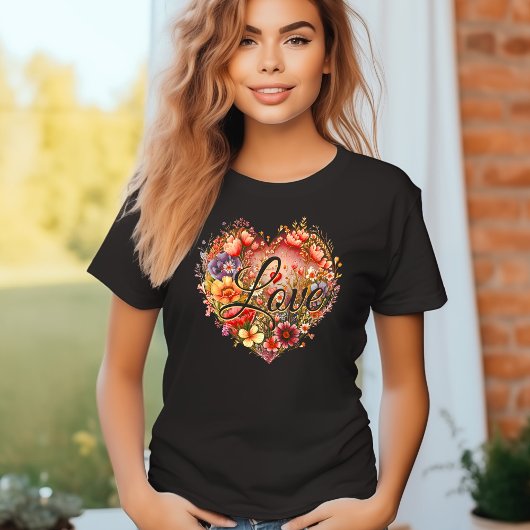 Floral Heart Love Woman's T-shirt