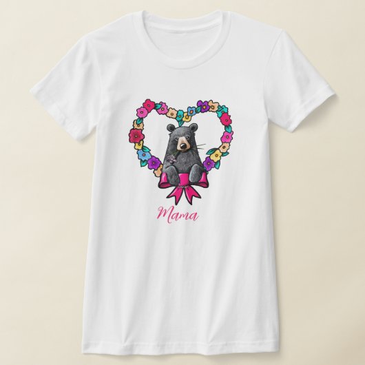 Floral Heart Mama Beer T-shirt (Laagn)