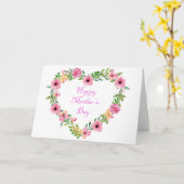 Floral Heart Moederdag Kaart (Gele Bloem)