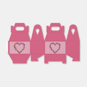 Floral Heart op Roze Bedankdoosjes (Uitgevouwen)