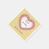 Floral Heart over goud, persoonlijke weddenschappe Servet (Hoek)