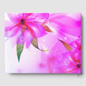 Floral Heart Paarse Dewdrops Weddenschap Gastenboek (Achterkant)