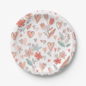 Floral Heart Papieren Bordje (Voorkant)