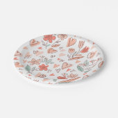 Floral Heart Papieren Bordje (Gekanteld)