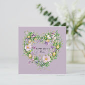Floral Heart Pasen Kaart voor mama (Staand voorkant)