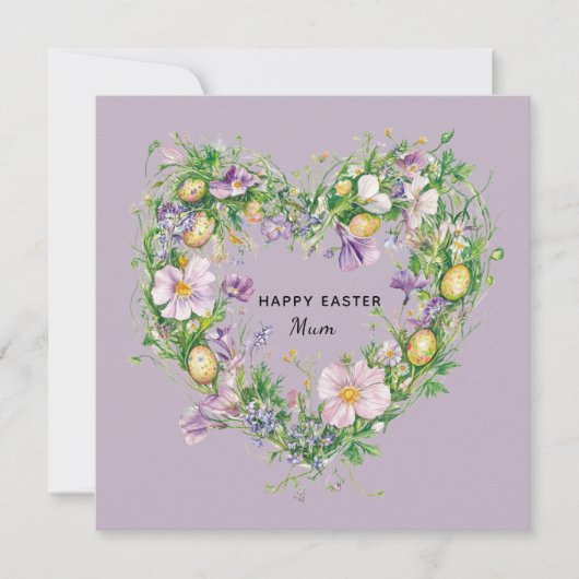 Floral Heart Pasen Kaart voor mama (Voorkant)