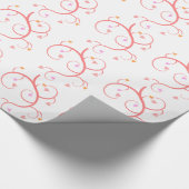 Floral Heart Pattern Wrapping Paper Cadeaupapier (Hoek)