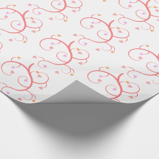 Floral Heart Pattern Wrapping Paper Cadeaupapier (Hoek)