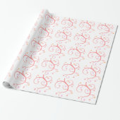 Floral Heart Pattern Wrapping Paper Cadeaupapier (Uitgerold)