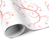 Floral Heart Pattern Wrapping Paper Cadeaupapier (Rol Hoek)