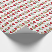 Floral Heart Pattern Wrapping Paper Cadeaupapier (Hoek)