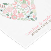 Floral Heart Persoonlijke bruiloft Korte Tafelloper (Hoek)