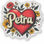 Floral Heart Petra 1 Sticker (Voorkant)