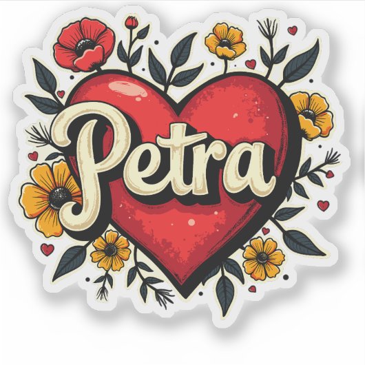 Floral Heart Petra 1 Sticker (Voorkant)