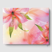 Floral Heart Pink Dewdrops Weddenschap Gastenboek (Achterkant)