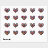 Floral Heart Pixel Art Hart Sticker (Vel)