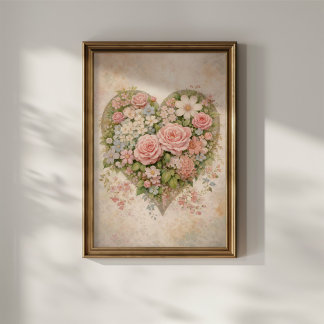 Floral Heart Poster