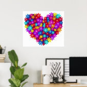 Floral Heart Poster (Thuiskantoor)