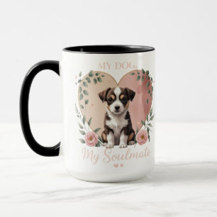 Floral Heart Puppy – Mijn Hond, Mijn Soulmate 15 o Mok