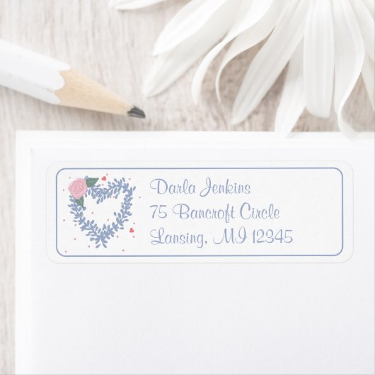 Floral Heart Return Address Label (Insitu)