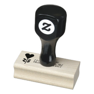 Floral Heart Return-adres Rubberstempel